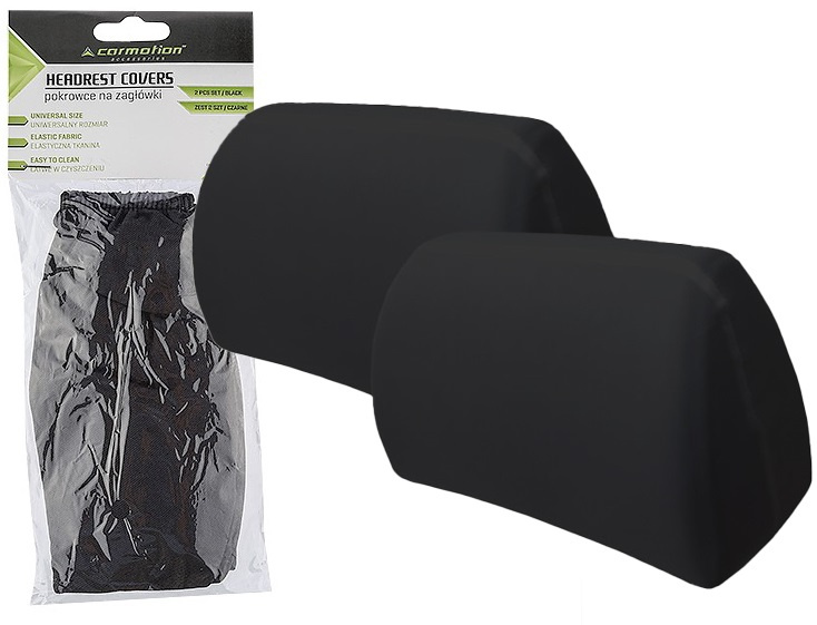 Set 2 Buc Huse Tetiere Carmotion Negru 86384