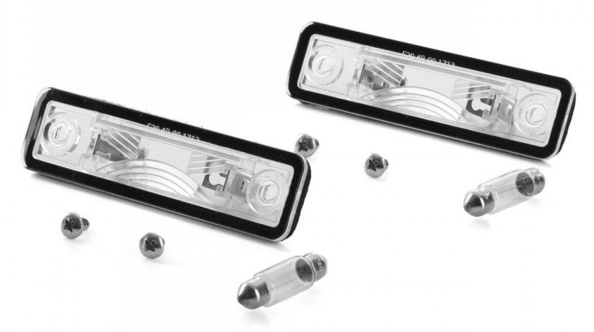 Set 2 Buc Lampa Numar Inmatriculare Am Opel Astra G 1998-2004 1224143 + 2 Buc Bec Narva C5W 36MM 12V 5W 17125