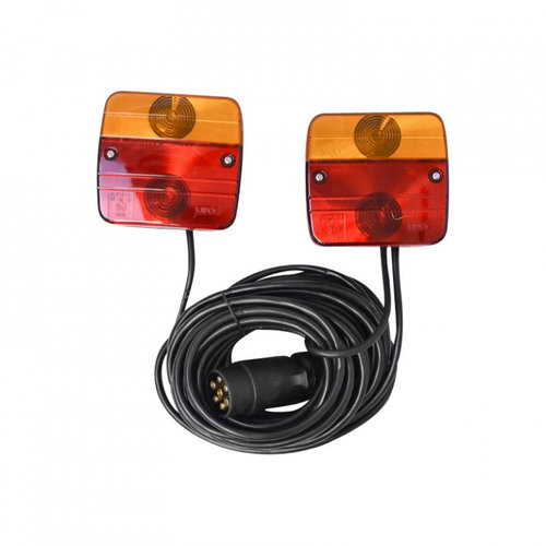 Set 2 Buc Lampi Iluminat Spate Magnetice Pentru Remorca / Trailer Fisa 7 Pini Cablu Intre Stopuri De...
