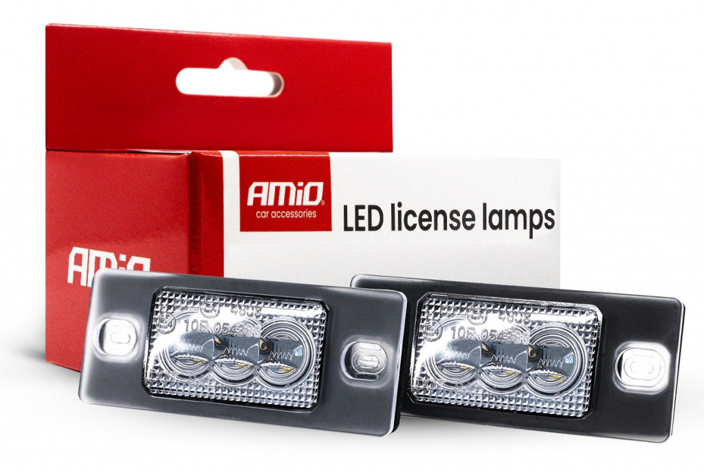 Set 2 Buc Lampi Numar Inmatriculare Fumuri Led Amio Skoda Fabia 2 542, 545 2006-2014 CLP11 HP 04551