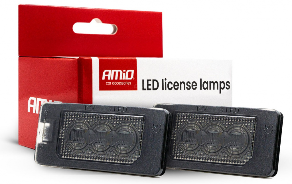 Set 2 Buc Lampi Numar Inmatriculare Fumuri Led Amio Bmw Seria 3 E46 2004→ Coupe CLP02 HP 04539