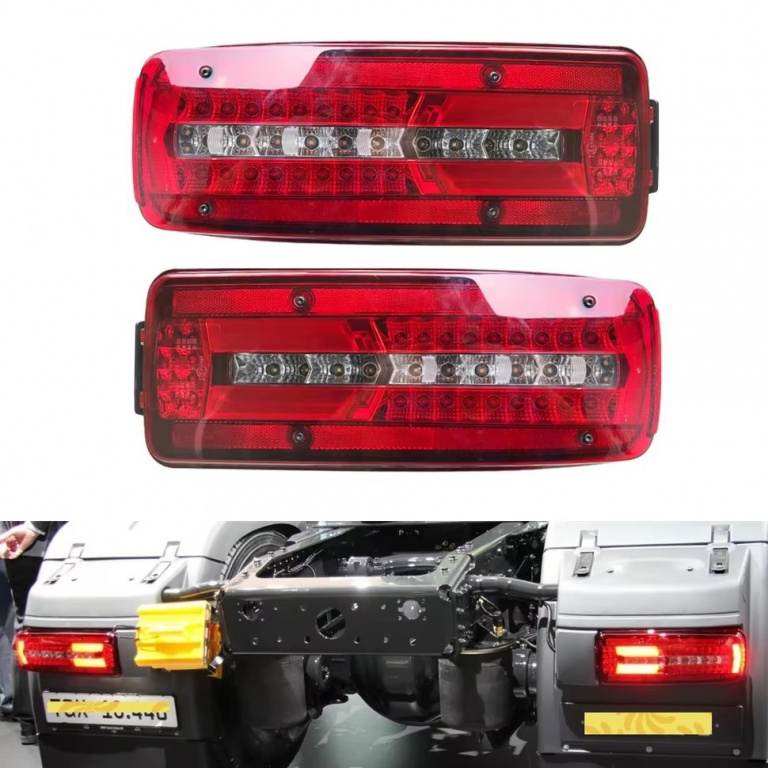 Set 2 Buc Lampi Stopuri Led Dreapta + Stanga 24V Cu 8 Funcții, Potrivit Pentru Remorcă, Rulotă, Dubă, TIR, Camion Man TGX, Trailer ST0407L + ST0407R