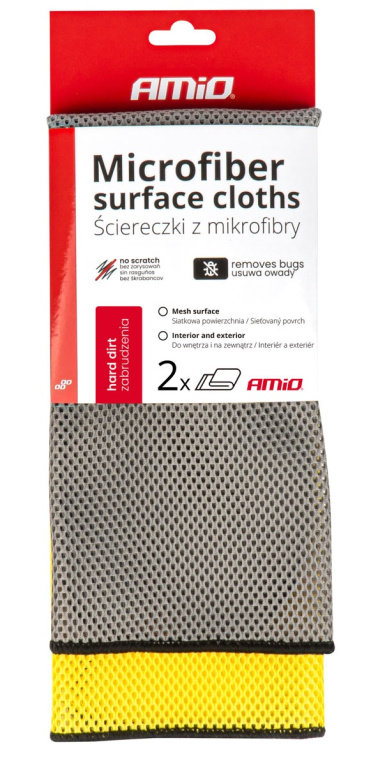 Set 2 Buc Laveta Microfibra Indepartare Insecte Si Murdarii Dure Amio 40x40mm 280gsm 03977