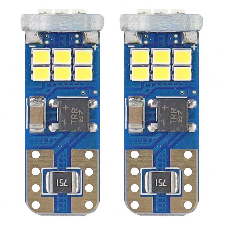 Set 2 Buc Led Amio 12V / 24V 18 SMD 2016 Ultrabright Canbus Alb 01292