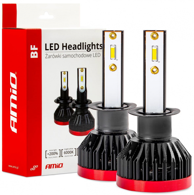 Set 2 Buc Led Amio BF Series H1 12V 50W 3100Lm Alb 6000K 02240