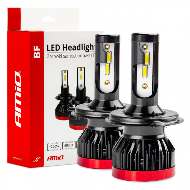 Set 2 Buc Led Amio BF Series H4 12V 50W 3100Lm Alb 6000K 02241