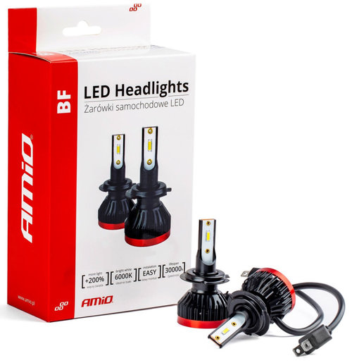 Set 2 Buc Led Amio BF Series H7 12V 50W 3100Lm Alb 6000K 02242