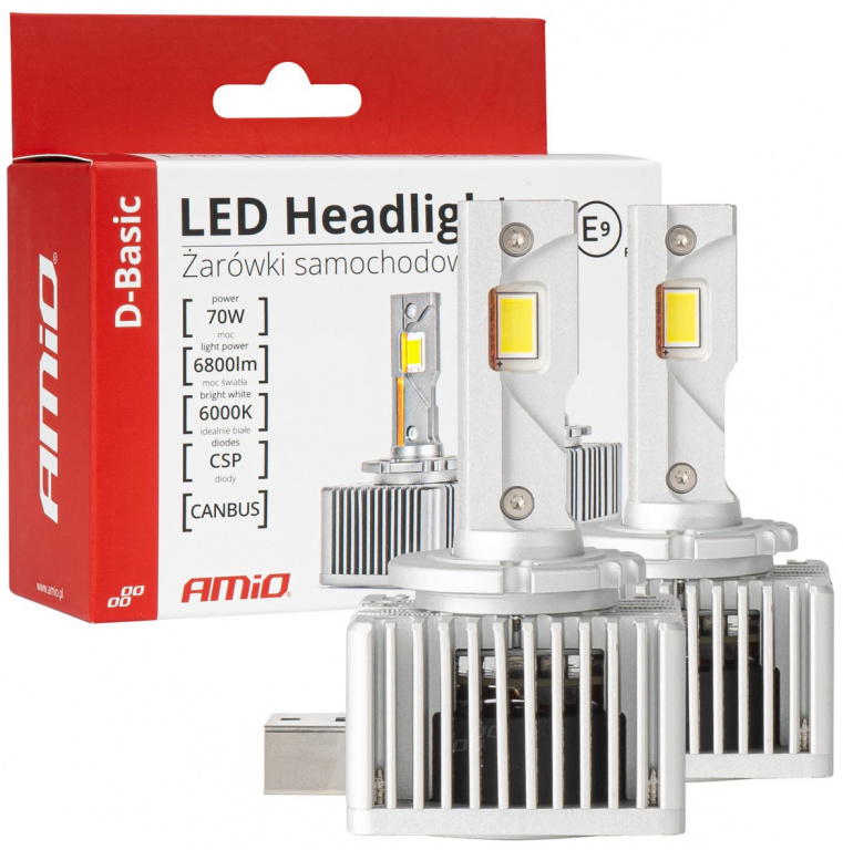 Set 2 Buc Led Amio D-Basic D1S / D1R 70W 6800Lm Canbus Alb 6000K 03626