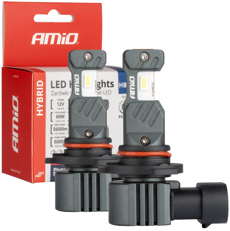 Set 2 Buc Led Amio Hybrid HB4 9006 12V 60W 5600Lm Canbus Alb 6000K 04118