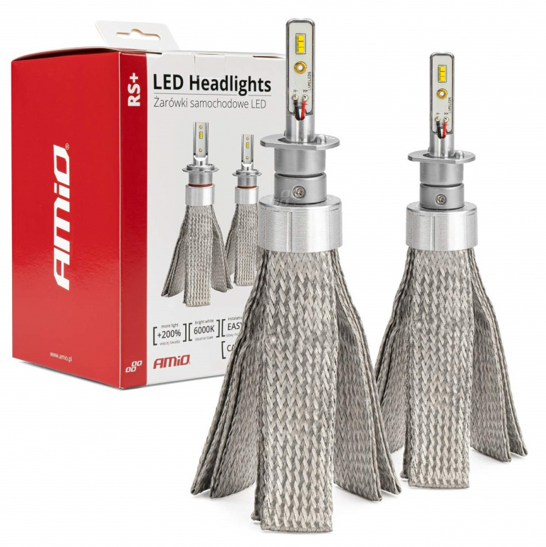 Set 2 Buc Led Amio RS+ Slim Series H1 12V / 24V 50W 3500Lm Alb 6000K 01081