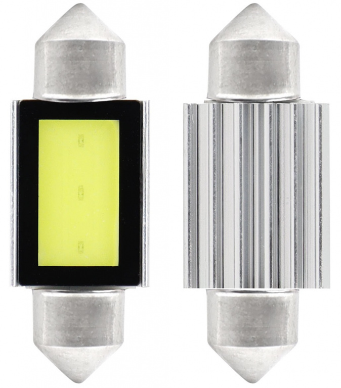 Set 2 Buc Led Amio Sofit 12V 2 COB C5W Canbus Alb 5600K 36mm 01639
