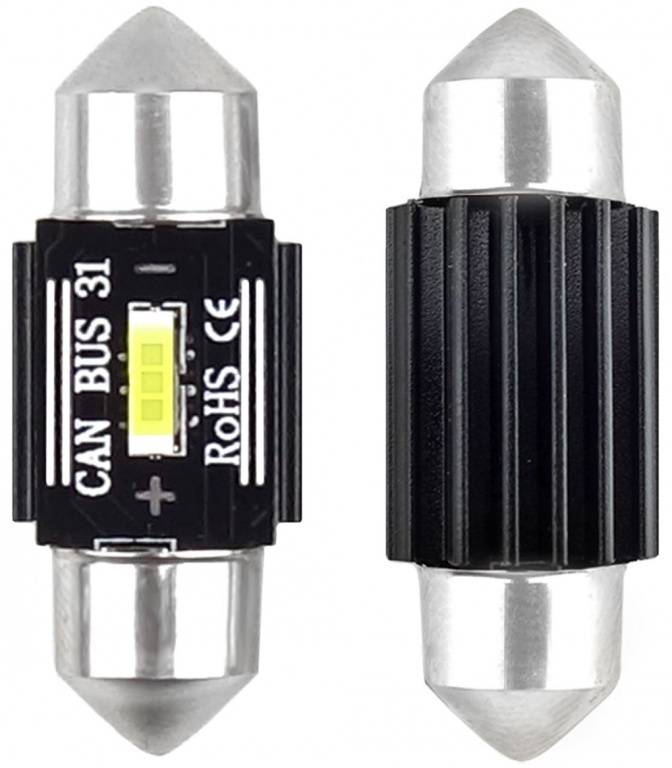 Set 2 Buc Led Amio Sofit 12V / 24V 1 SMD 1860 C5W Canbus Alb 5600K 31mm 02441