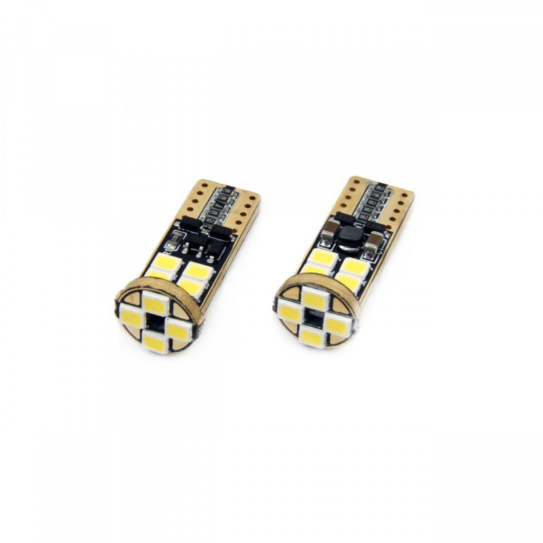 Set 2 Buc Led Amio T10 12V / 24V 12 SMD Canbus Alb AVX-AM01636