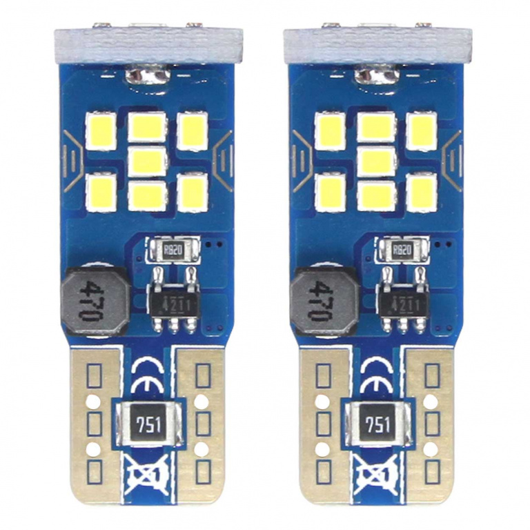 Set 2 Buc Led Amio T10 12V / 24V 21 SMD 2016 Ultrabright Canbus Alb 02445