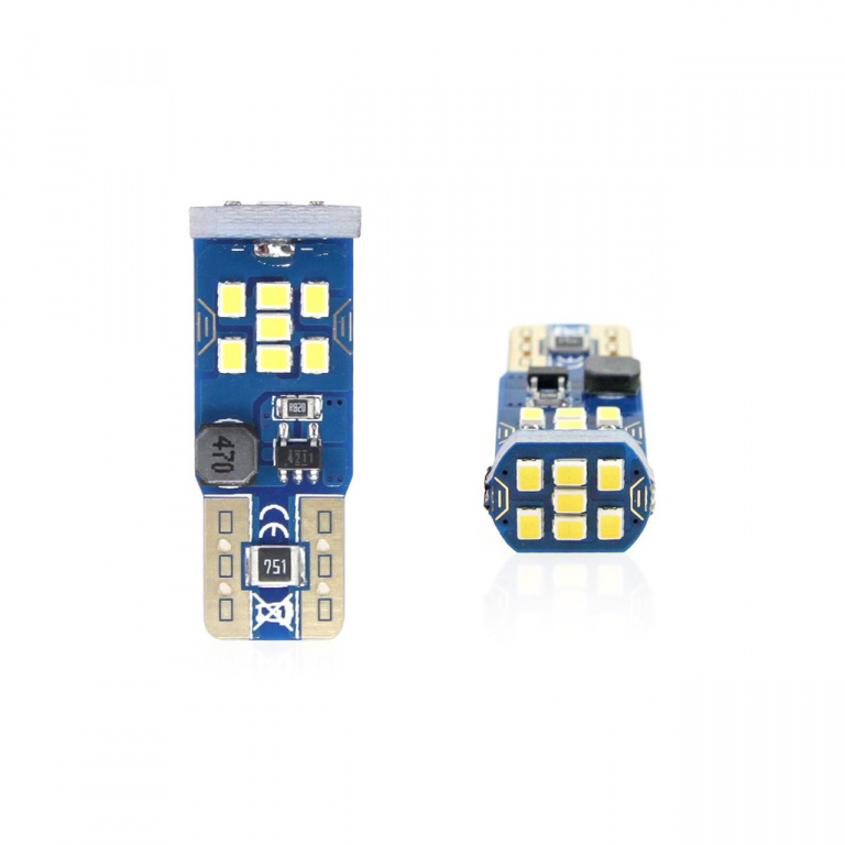 Set 2 Buc Led Amio T10 12V / 24V 21 SMD UltraBright Alb AVX-AM02445