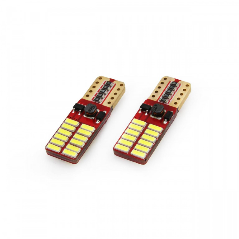 Set 2 Buc Led Amio T10 12V / 24V 24 SMD Canbus Alb AVX-AM01287