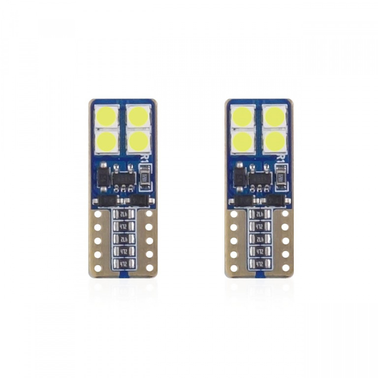 Set 2 Buc Led Amio T10 12V / 24V 8 SMD Canbus Alb AVX-AM01635