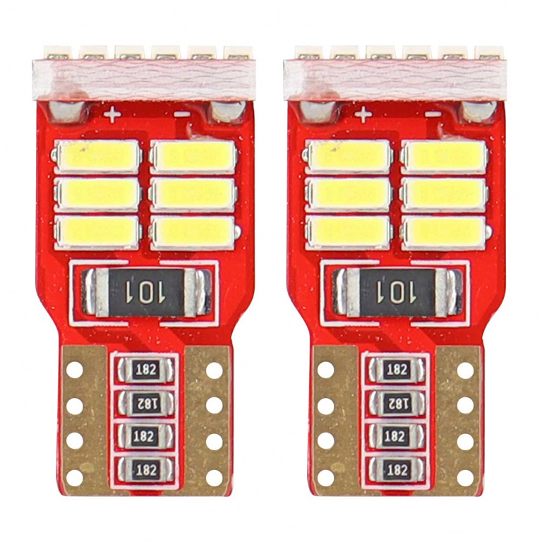 Set 2 Buc Led Amio T10 12V 5 SMD 5730 Canbus Alb 01286