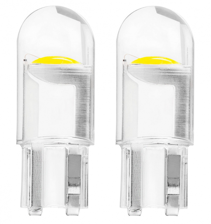 Set 2 Buc Led Amio T10 12V HPC COB Clear White 02645