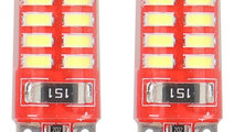 Set 2 Buc Led Amio T10 W5W 12V 24 SMD 3014 Canbus ...