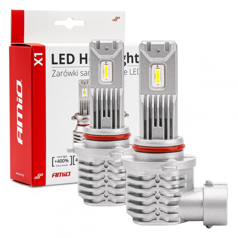 Set 2 Buc Led Amio X1 Series HB4 9006 12V 44W 4400Lm Alb 6500K 02969