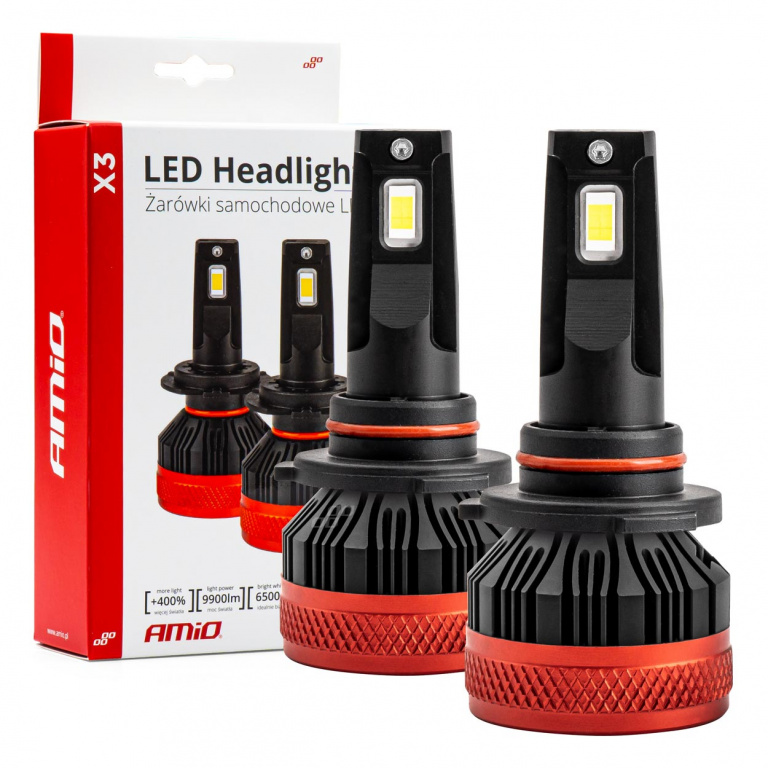Set 2 Buc Led Amio X3 Series HB4 9006 12V 90W 9900Lm Canbus Alb 6500K 02983