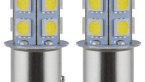 Set 2 Buc Led Auto Alb BA15S Cu 13 SMD Cu Pini Sim...