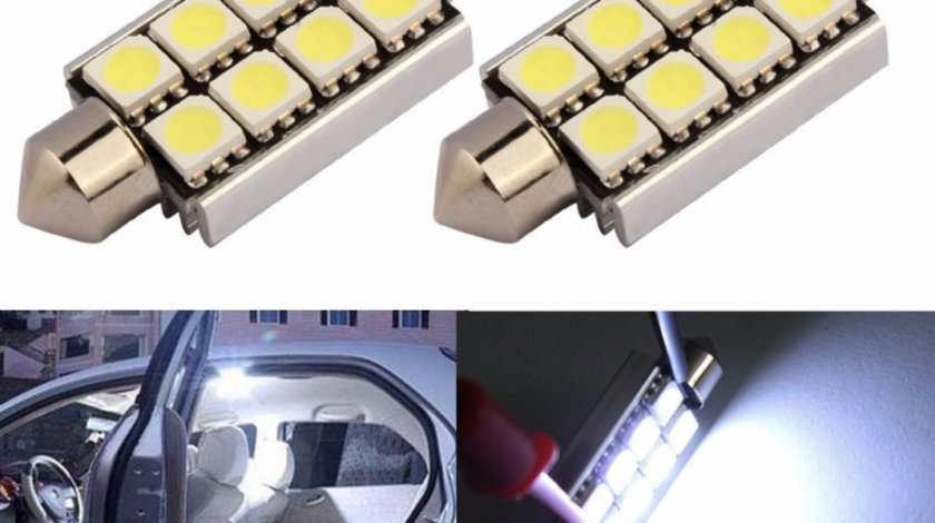 Set 2 Buc Led Auto Canbus Sofit 42 Mm 8 SMD 845306