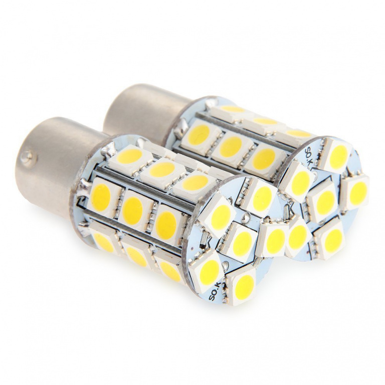 Set 2 Buc Led BA15S 12V 27 SMD Alb 6000K 626100