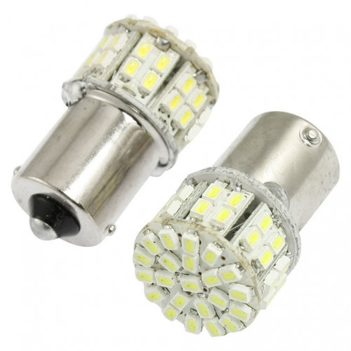 Set 2 Buc Led BA15S 24V 50 SMD Alb 6000K 10R-05 8907 180321-6