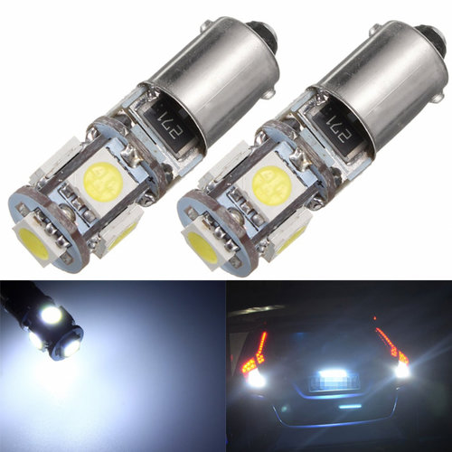 Set 2 Buc Led BAX9S 12V 5 SMD 5050 Canbus Alb 6000K 550811