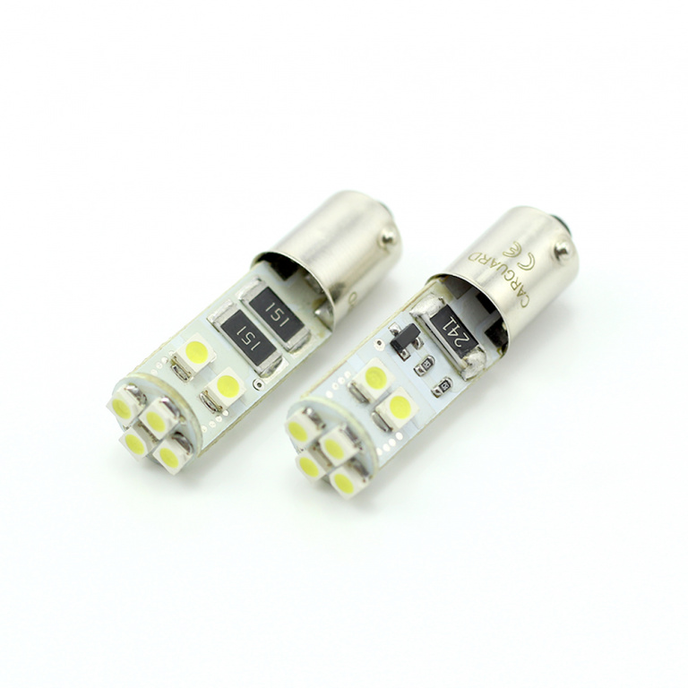 Set 2 Buc Led Carguard BA9S 12V 8 SMD Canbus Alb 6000K CAN101