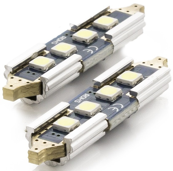 Set 2 Buc Led Carguard Sofit 12V 4 SMD C5W Canbus Alb 6000K 39mm CAN137