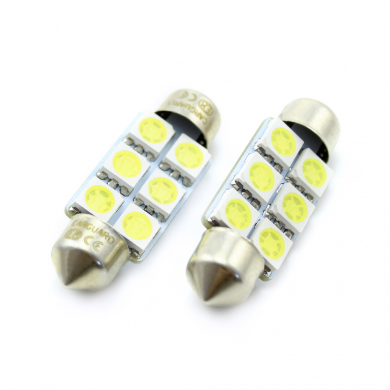 Set 2 Buc Led Carguard Sofit 12V 6 SMD C5W Alb 6000K 36mm CLD015