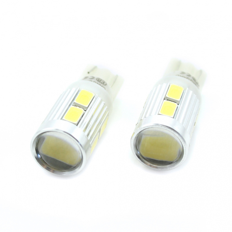 Set 2 Buc Led Carguard T10 12V 10 SMD Alb 6000K CLD014