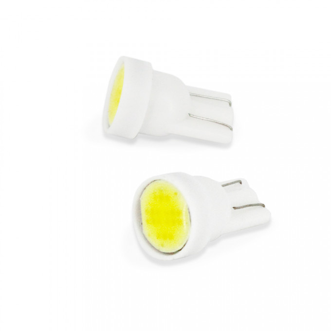 Set 2 Buc Led Carguard T10 12V 1W COB Alb 6000K CLD026