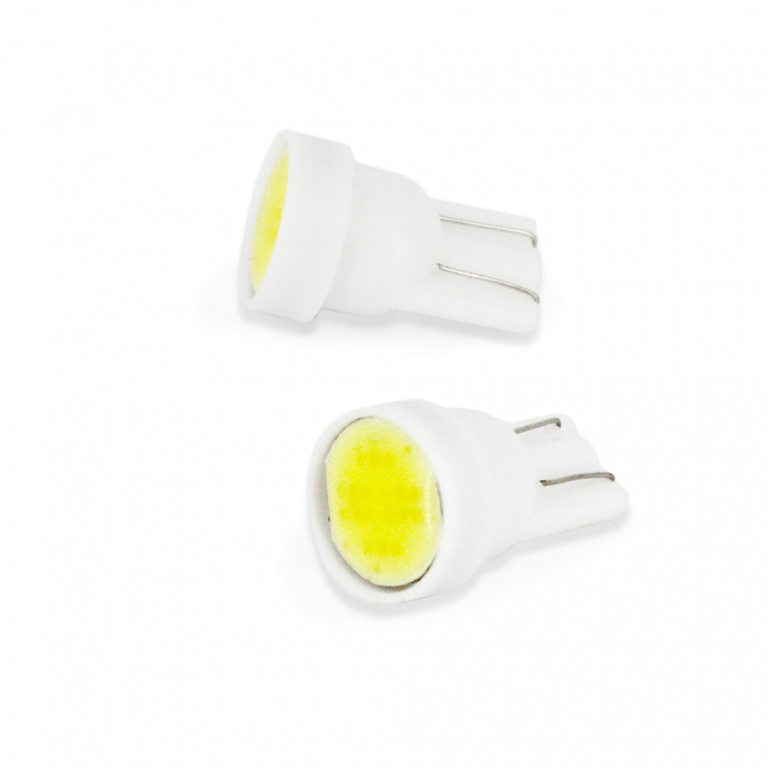 Set 2 Buc Led Carguard T10 12V 1W COB Alb 6000K CLD026