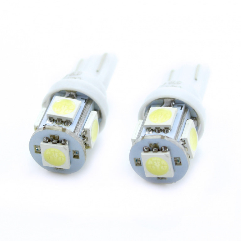 Set 2 Buc Led Carguard T10 12V 5 SMD Alb 6000K CLD006
