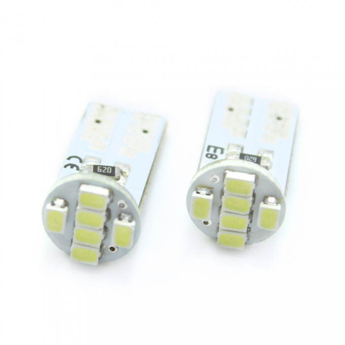 Set 2 Buc Led Carguard T10 12V 6 SMD Alb 6000K CLD011