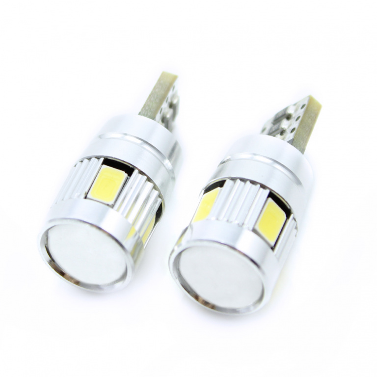 Set 2 Buc Led Carguard T10 12V 6 SMD Canbus Alb 6000K CAN120