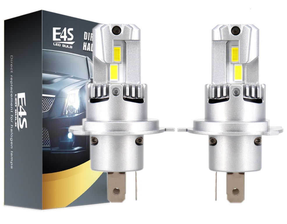 Set 2 Buc Led E4S X4 H4 12V 50W 15000Lm Alb 6500K KRU067
