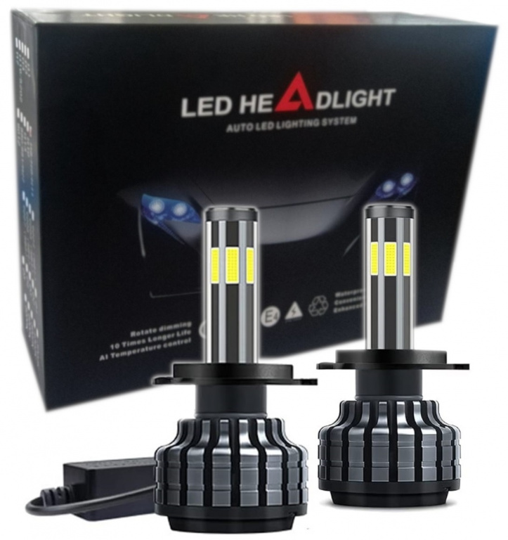 Set 2 Buc Led H4 12V / 24V 90W 28000Lm Canbus Alb 6000K KRU095