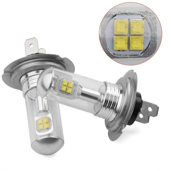 Set 2 Buc Led H7 12V / 24V Alb Rece 6000K KRU088