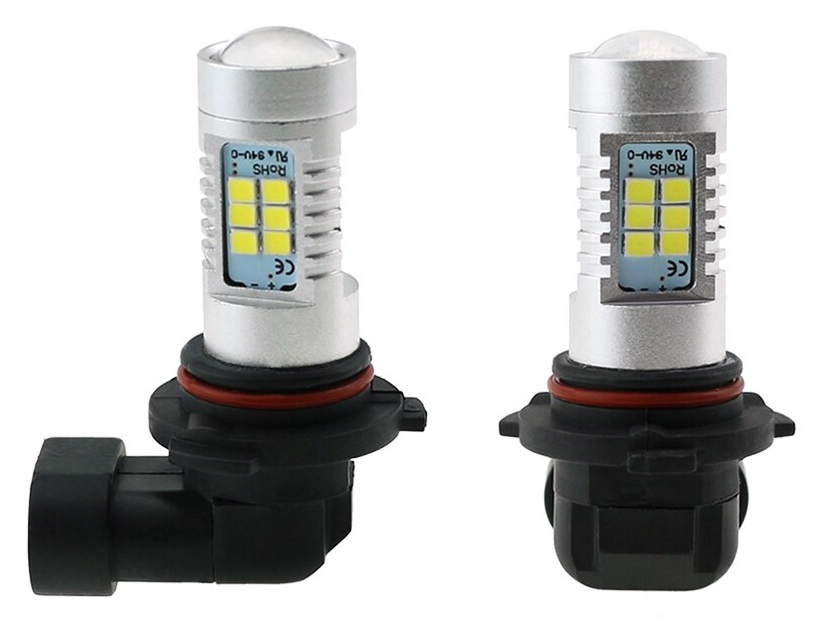 Set 2 Buc Led HB4 12V 21 SMD Cu Lupa Alb 6000K LED 215