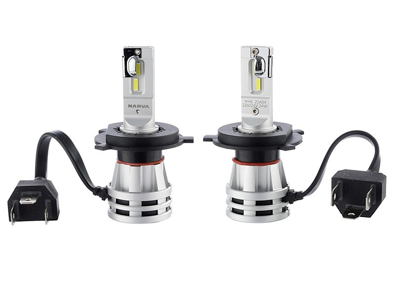 Set 2 Buc Led Narva H4 12V / 24V 24W P43t Gama Performance Alb 6500K NV-01215