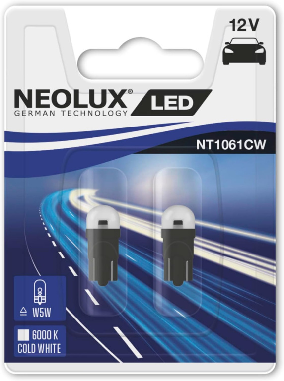 Set 2 Buc Led Neolux T10 12V 5W W2.1x9.5d Blister NT1061CW-02B