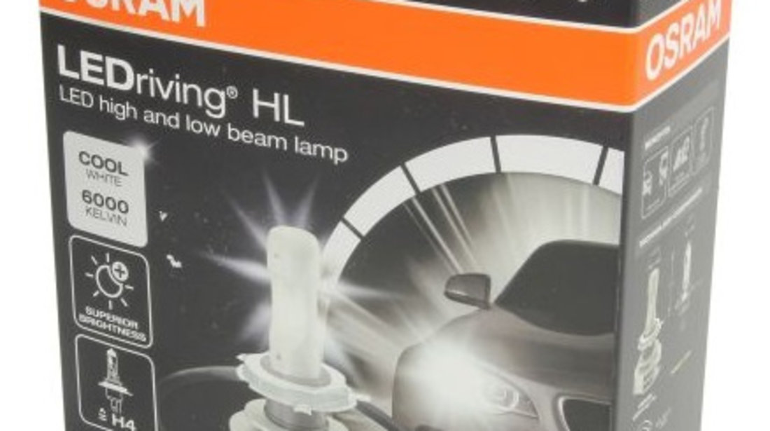 Set 2 Buc Led Osram H4 12V 14W P43T 6000K LEDriving HL 9726CW