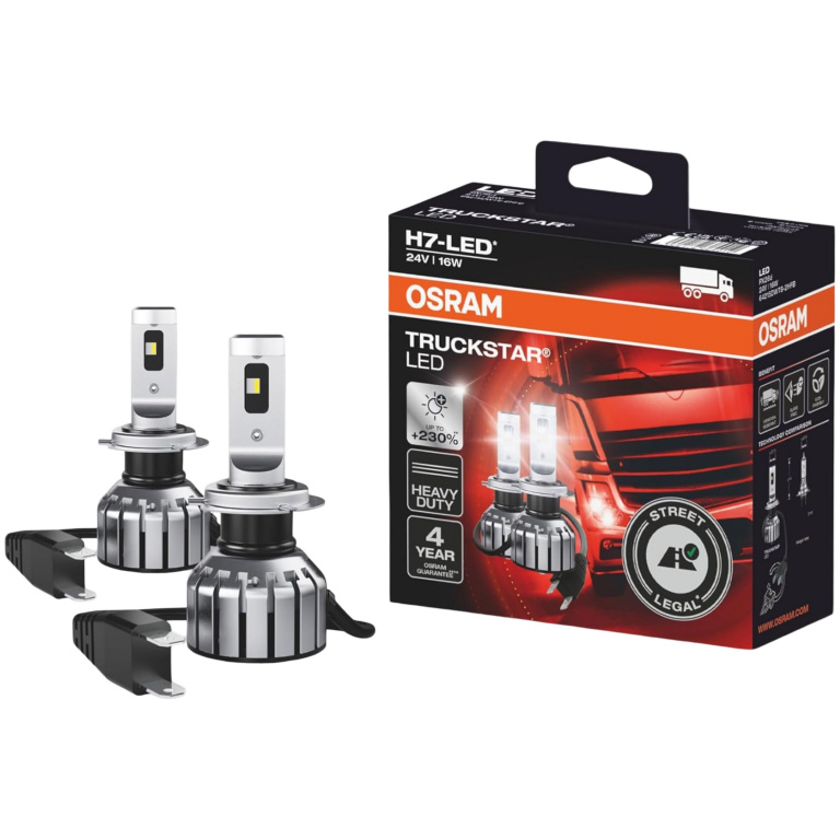 Set 2 Buc Led Osram H7 24V 16W 1500Lm Truckstar Led Alb 6000K Omologate RAR 64215DWTS-2HFB