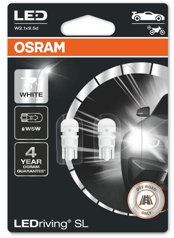 Set 2 Buc Led Osram T10 12V 5W Cool Blue Intense 2825DWP-02B