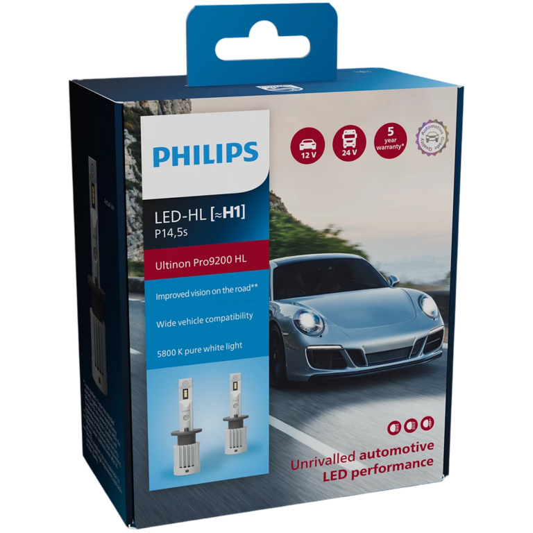 Set 2 Buc Led Philips H1 12V / 24V 13W Ultinon Pro9200 HL Alb 5800K 11258U92X2